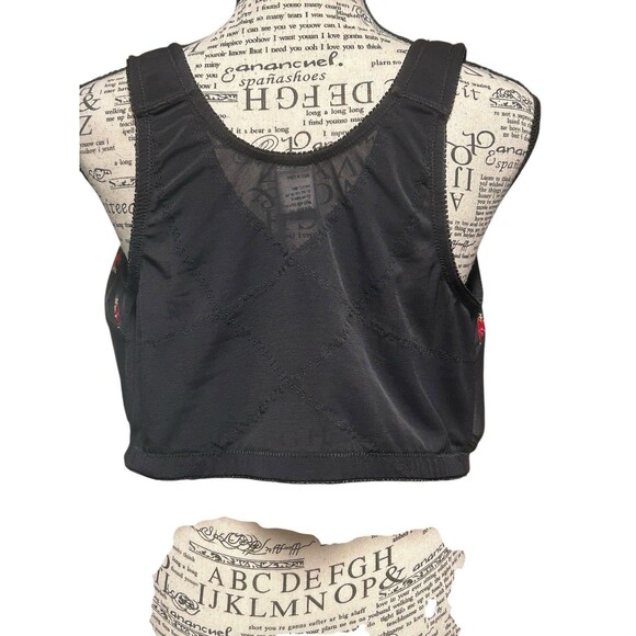 Unbranded Size 95G Bra Black Rose Embroidered Front Opening Strap Eye Hooks - Picture 3 of 8